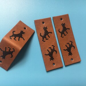 500 Hem label leather, fold over, custom leather hem tags, faux leather labels, pu leather patches, custom stamp leather patches