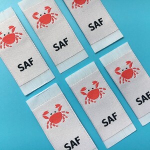 1000 Hem tag labels, hem label, custom hem label, great quality, arm hem label, bottom hem label, etiqueta, clothing label sew on