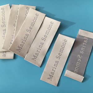 500 Custom woven label, shirt labels, damask woven label, side labels, clothing tags, sewing labels, custom labels, etiqueta