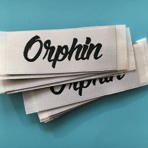 300 Woven hem labels, custom woven labels, clothing woven labels, woven tags, fabric labels, sewing labels, tiquette personnalise