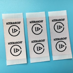 1000 Clothing label, damask woven labels, garment woven tags, woven hem labels, sewing labels, personalized labels, fabric tags, hem tag