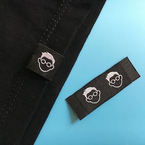 300 Woven hem labels, custom woven label, clothing label, damask woven label, clothing woven label, woven clothing label, sewing labels