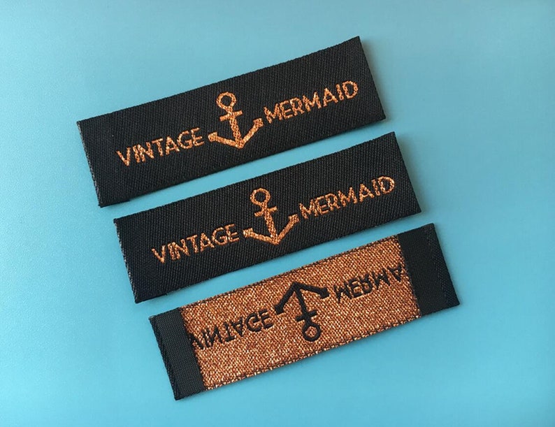 1000 Cloth Tags, Gold Metallic Thread Woven Labels, Garment Labels ...