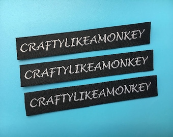 500 Custom woven labels, woven damask labels, woven label, custom clothing labels, personalized brand label, name tags, etiqueta