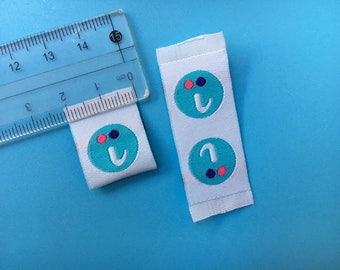 300 Gewebte Etiketten für handgemachte Artikel, Etiketten für Kinder, Gewebter Sa sa sam Custom Label, Individuelle Nähetiketten mit Pflegehinweis