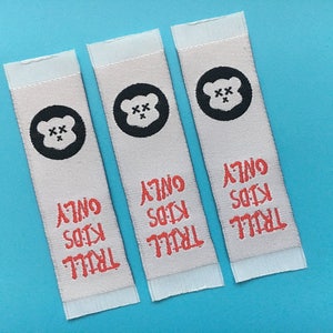 300 Woven labels, clothing label, custom woven label, personalized label, garment tag, clothing tag, designer label, tiquette personnalise