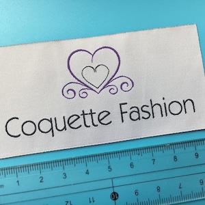 500 Clothing label, custom woven labels, clothing labels, colorful damask labels, weaving labels, logo label, sew in fabric labels