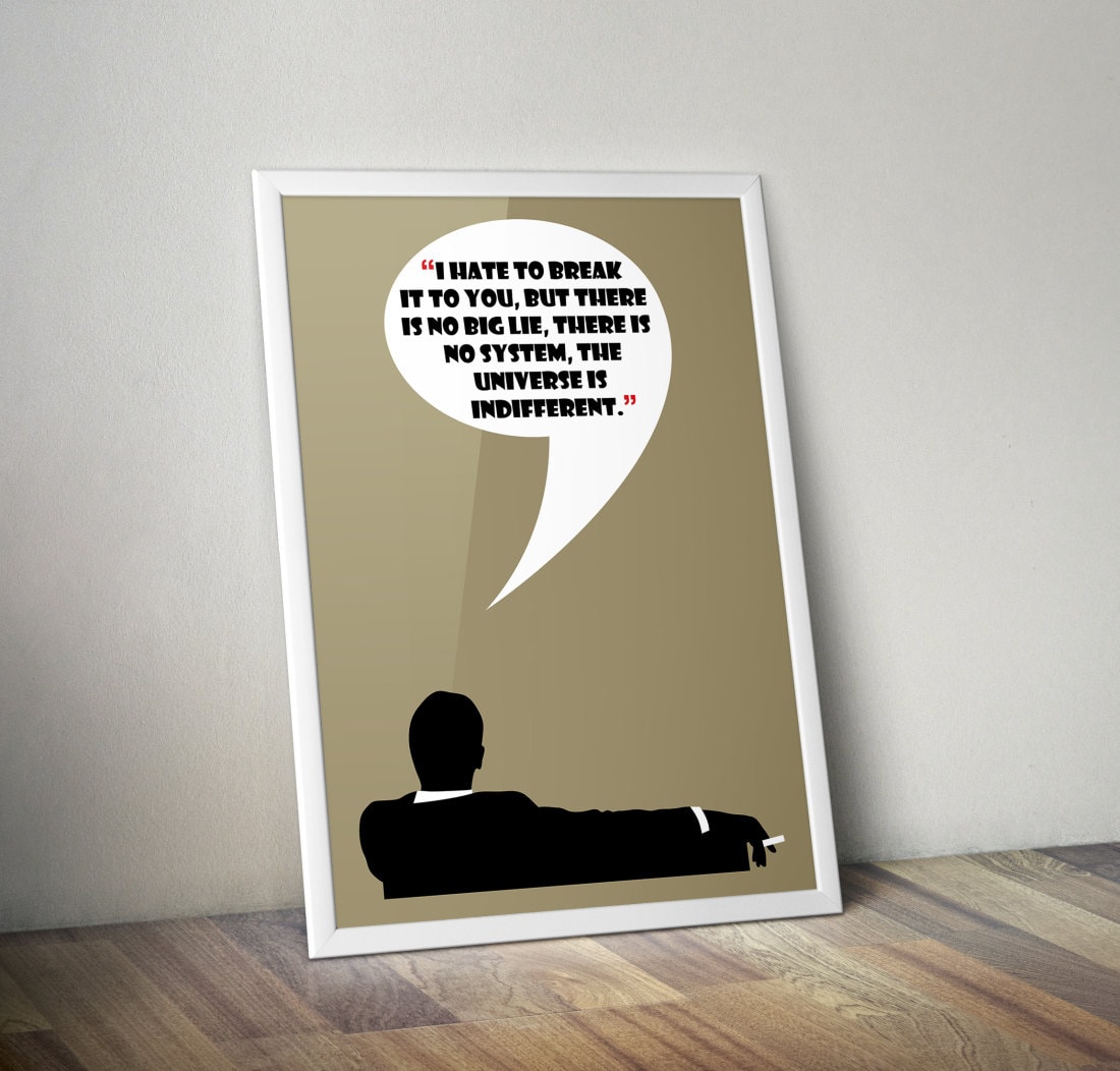 Mad Men Poster Don Draper Quote There is No Big Lie the - Etsy