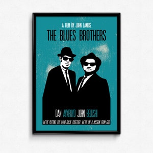 The Blues Brothers Poster Print Movie Quote - We&#39;re Putting The Band Back Together - Art Print, Multiple Sizes - 8x10 to 24x36 - Minimal