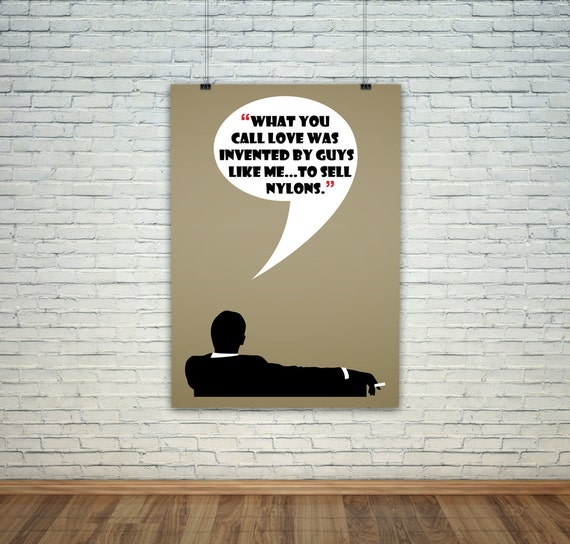 Verruckte Manner Poster Don Draper Zitat Liebe Wurde Etsy