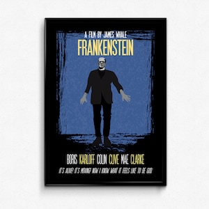 Frankenstein Poster Print Movie Quote - It&#39;s Alive! It&#39;s Moving! Now I Know What It Feels Like To Be God - Art Print, Sizes - 8x10 to 24x36