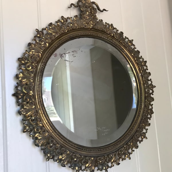 Antique Brass Mirror Etsy UK