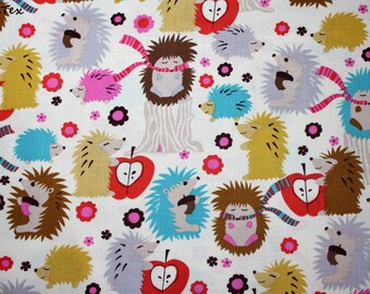 Riley Blake /" Wildflower Meadow /" Igel JERSEY Kinderstoff rosa pink