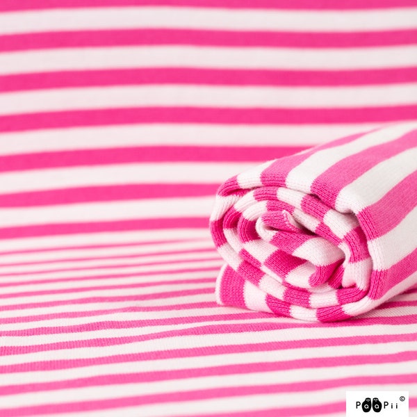 Organic cuff stripes PaaPii pink - white