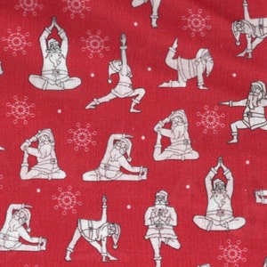Cotton Merrry X-MAS YOGA Christmas Santa Claus woven fabric