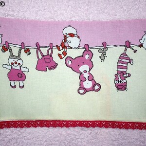 Changing table cover 75 x 55 cm, clothesline pink