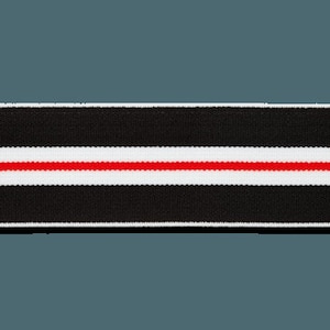 Elastic band 40 mm with stripes black white red
