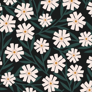 Organic cotton CLOUD9 organic flower woven fabric