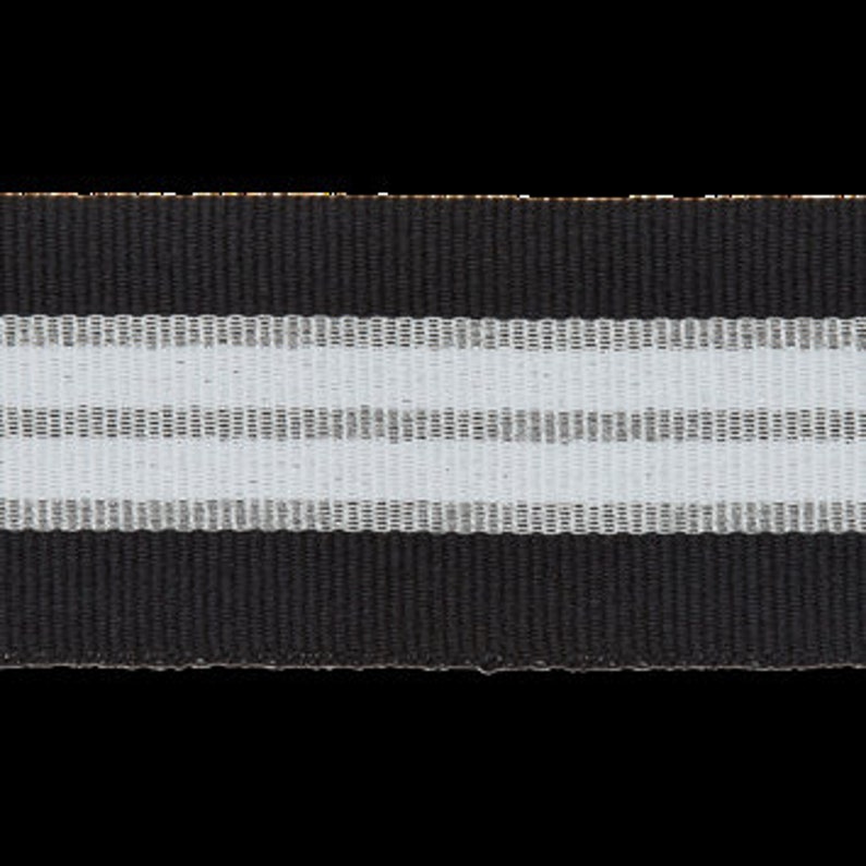 Ripsband 30 mm schwarz silber grau Bild 2