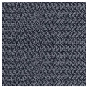 Könnte beinhalten: Ein dunkelblauer Stoff mit einem gewebten Muster aus dünnen, weißen Linien. Das Muster erzeugt ein dezentes geometrisches Design.