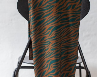 Viscose Twill Print Plain ZEBRA Mind the Maker teal rust