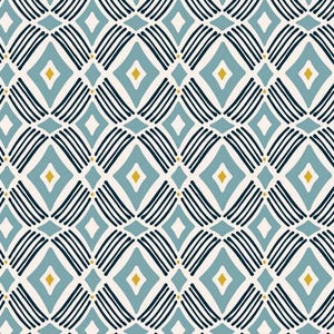 Organic cotton by Cloud9 Fabrics FLOWER GARDEN diamonds blue