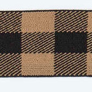Elastic band slip rubber plain 40 mm check brown beige black