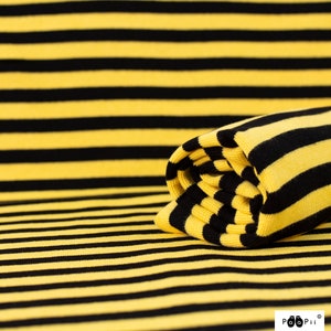 Prendas de punto acanaladas orgánicas a rayas PaaPii Amarillo Negro
