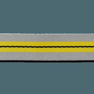 Woven ribbon sporty ribbon Stripe 15 mm decorative ribbon trousers grey mustard