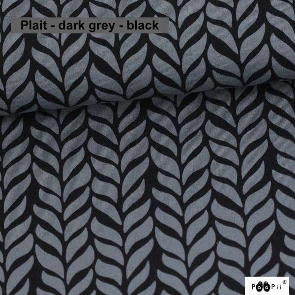 BIO Jersey PaaPii Plait organic knit black & grey