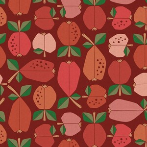Cotton & Steel Canvas Linen Under the Apple Tree - Orchard - Deep Blue Unbleached Canvas Fabric
