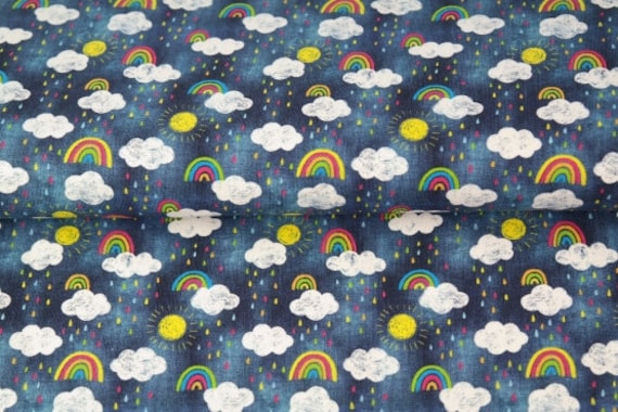 Stenzo Jersey Wolken Regenbogen blue jeans bunt