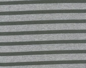Glitter knit mottled stripes Lurex moss silver