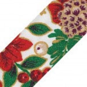 Christmas bias binding 30 mm edging tape 30/15 mm white