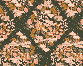 Cotton & Steel Cotton FALLS ENCHANTMENT Mushrooms orange