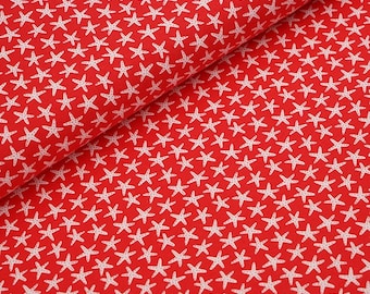 Jersey bio Starfish rouge Tissu Oncle Starfish coquelicot