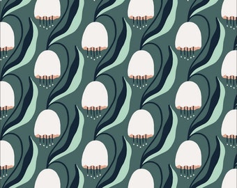 Organic cotton by Cloud9 Fabrics ALL that WANDER floral jungle green