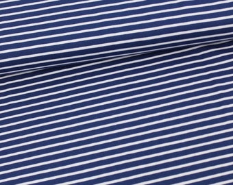 ORGANIC JERSEY fabric uncle stripes navy blue