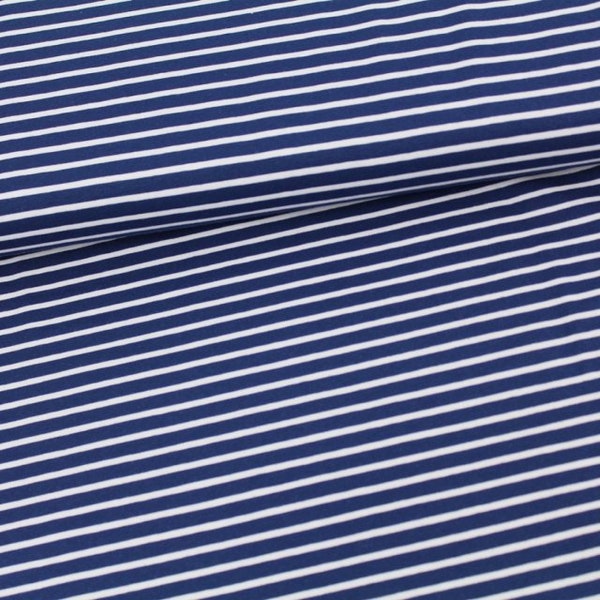 BIO-JERSEY Stoffonkel Streifen marine blau