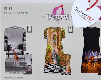 Patrón de costura vestido BELLE tallas 146 - 176 Papel línea A