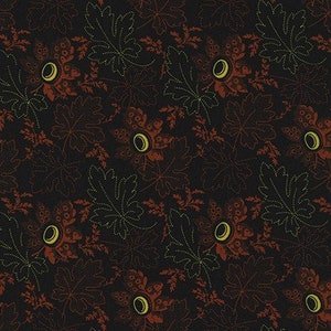 Robert Kaufman cotton MILL POND maple leaves brown gold