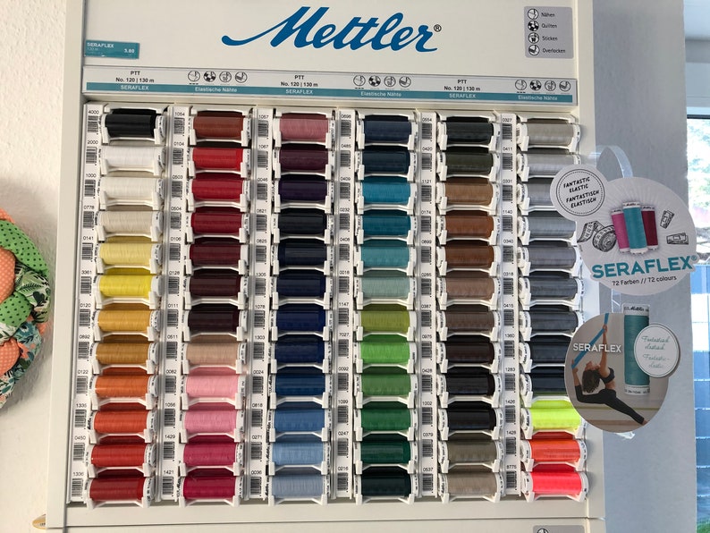 NEUE Farben Seraflex 120 flexibler Faden Nähfaden blau türkis grün braun Mettler Bild 1