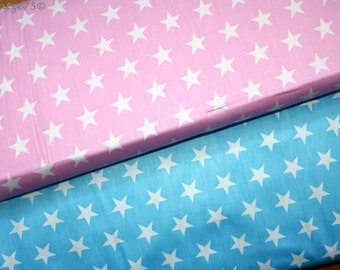 Baumwollstoff Sterne 2,5 cm , blau oder rosa