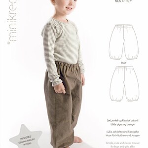 Sewing pattern pump pants children's baggy trousers size. 4 - 10 years