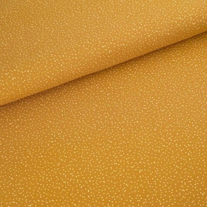 Organic Jersey Spotties brass Stoffonkel yellow/brown