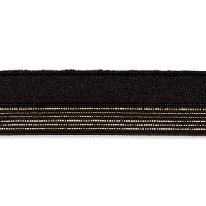 Edging tape bias binding decorative ribbon elastic band 20 mm black silver glam