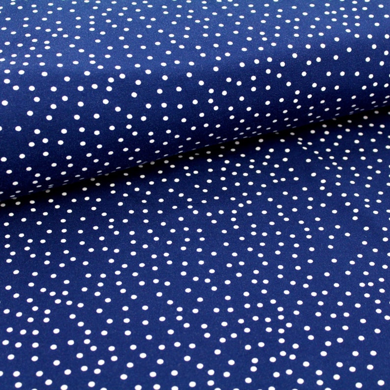 JERSEY Fabric Uncle Biojersey Dotties marine image 1