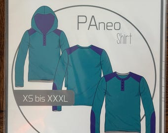 Men's Shirt Sewing Pattern PAneo Sizes XS - XXXL Paper Sewing Pattern