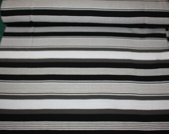 Coton Tricot Jersey Stripe Noir Blanc Tricot Côtelé