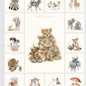 Juntos es mejor Maywood Studio Panel de algodón 90 x 110 cm